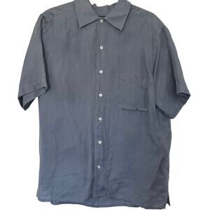 Banana Republic (M) 100% Irish Linen Resort Shirt Button Up Casual Light Blue